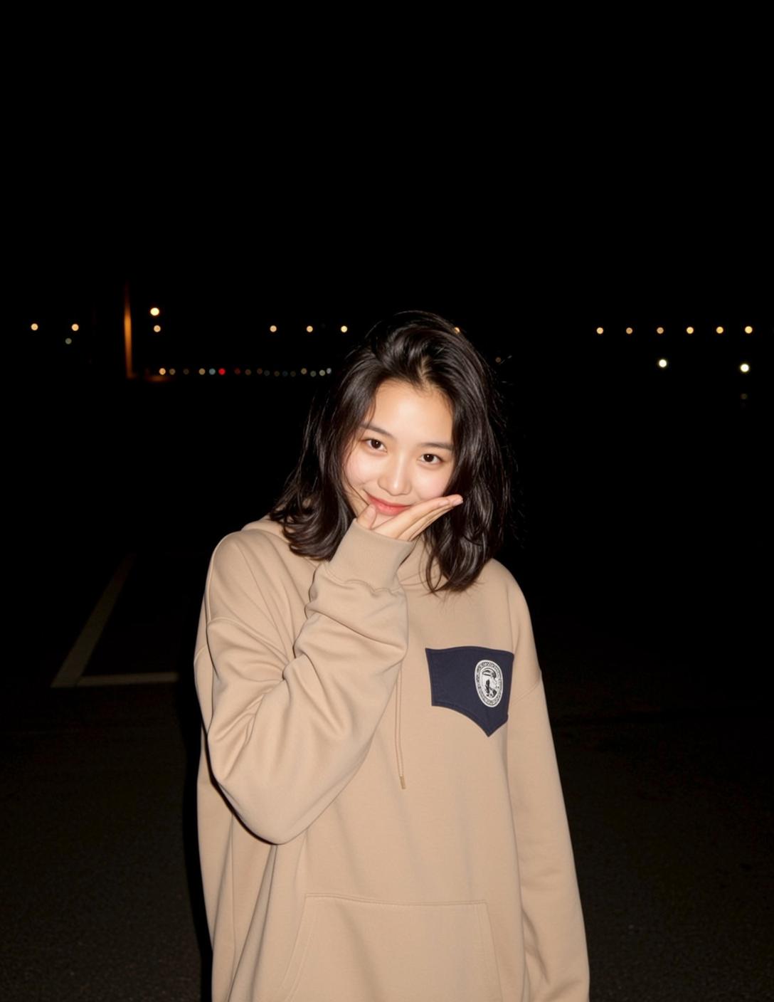 Beige Hoodie Moody Closeup