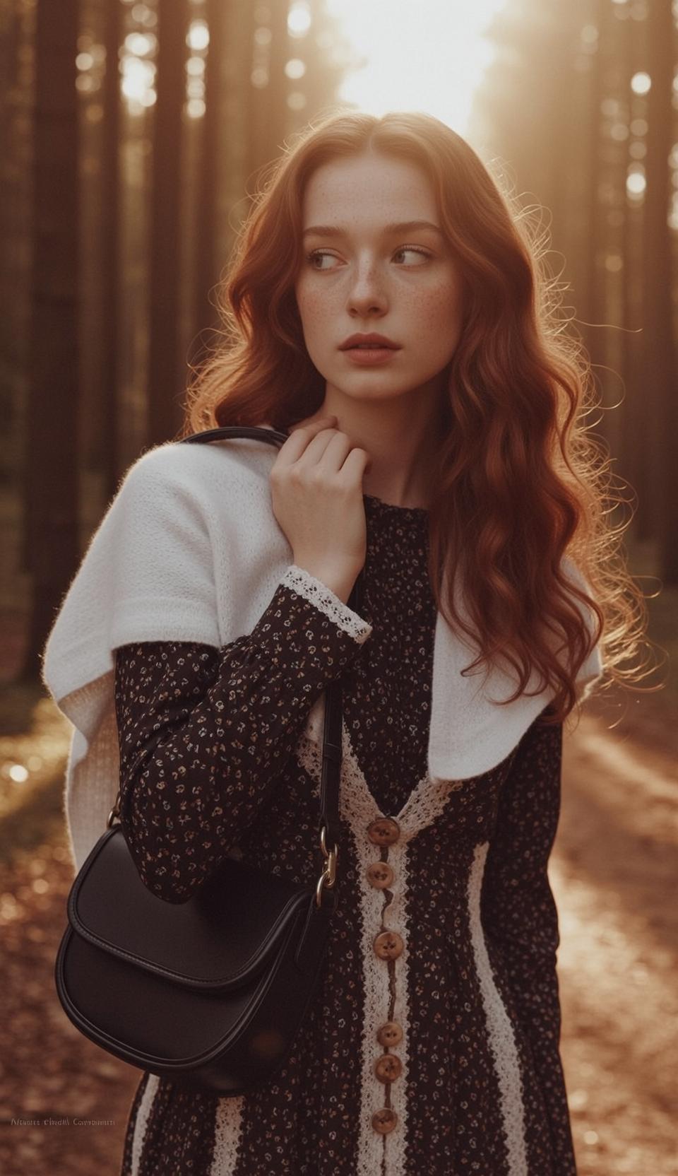 Floral Dress Forest Portrait