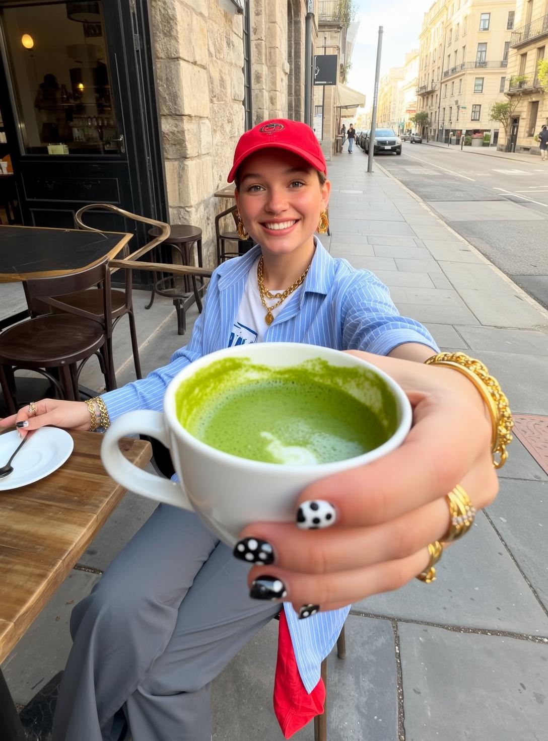 Matcha Tea Cafe Woman Gold Rings