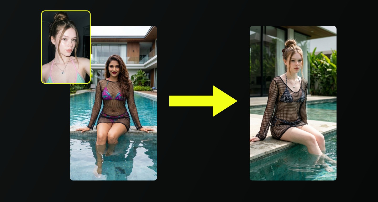 Mila remix walkthrough for Poolside Bikini Fishnet Coverup Modern House Medium Shot