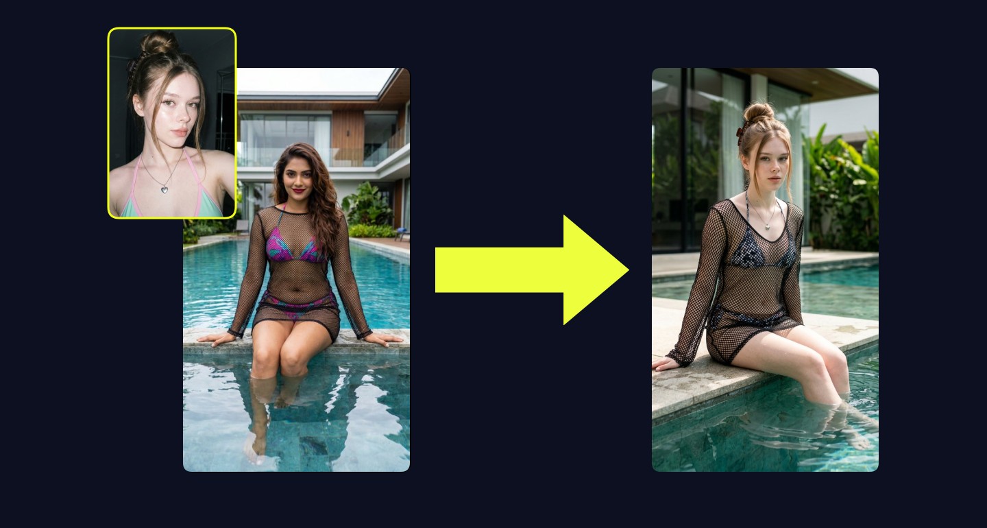 Mila remix walkthrough for Poolside Bikini Fishnet Coverup Modern House Medium Shot