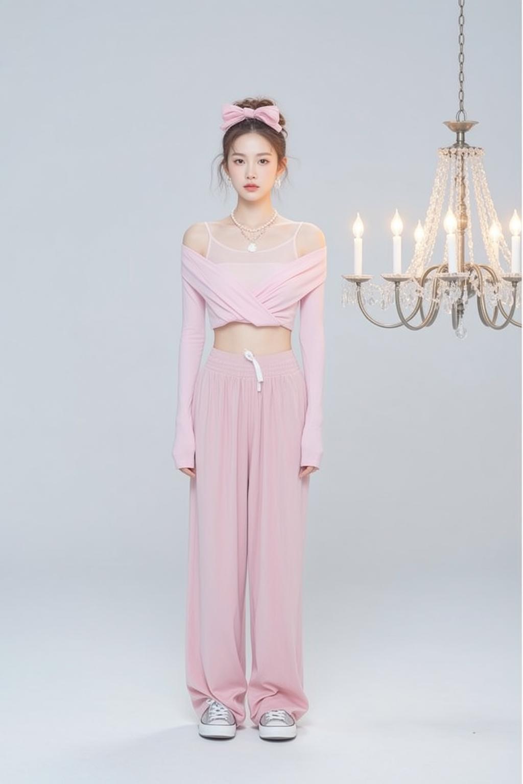 Pink Wide Leg Studio Look