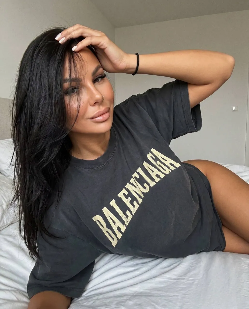 Relaxed On Bed High Angle Selfie