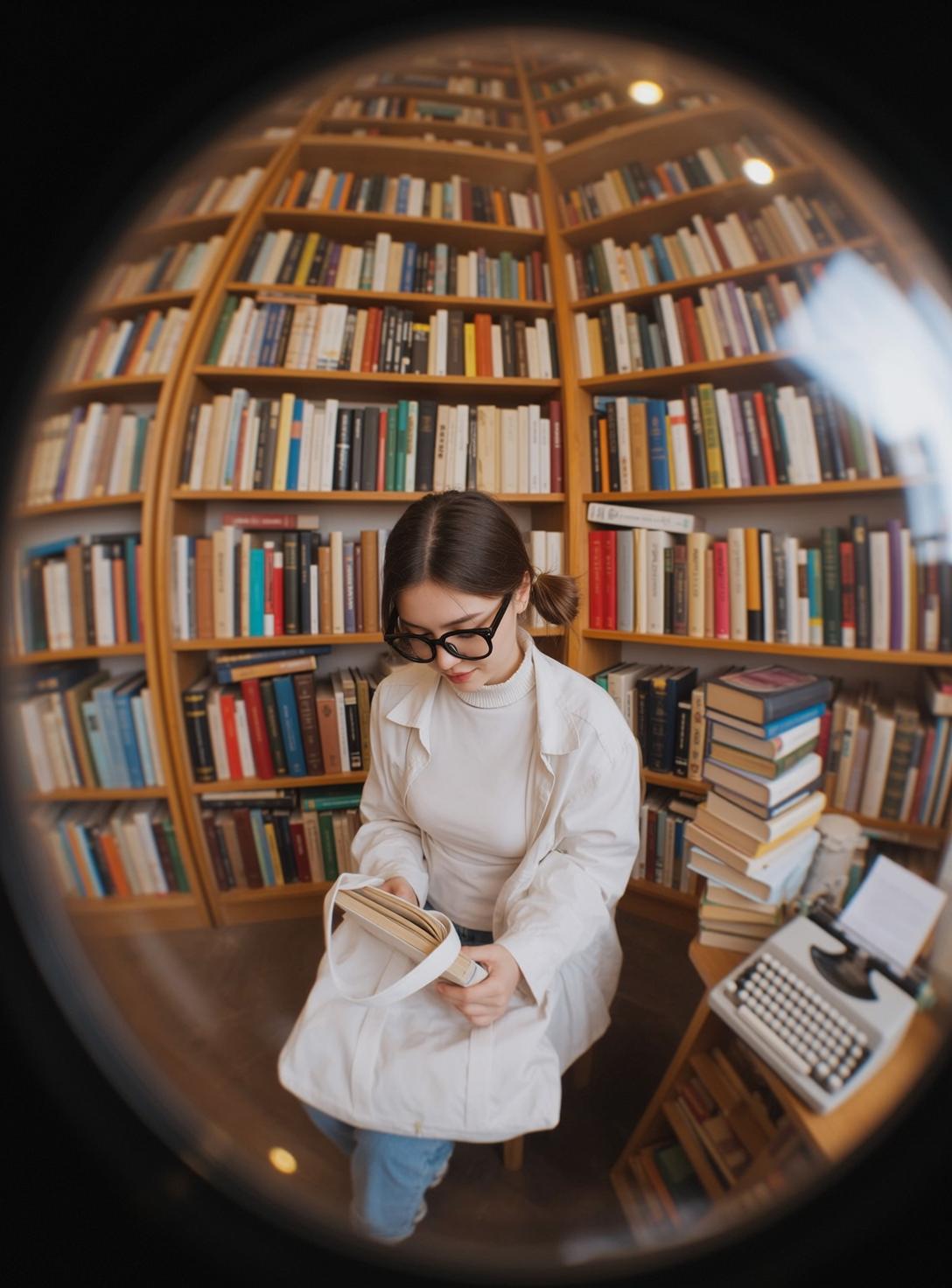Glasses Book Cafe Scene