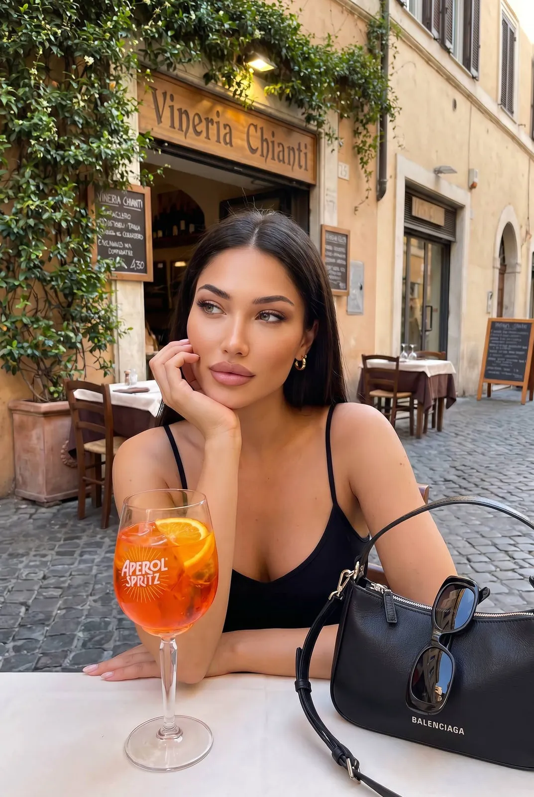 Outdoor Restaurant Roman Street Aperol Spritz