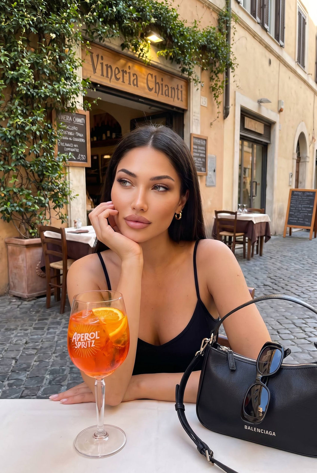 Outdoor Restaurant Roman Street Aperol Spritz