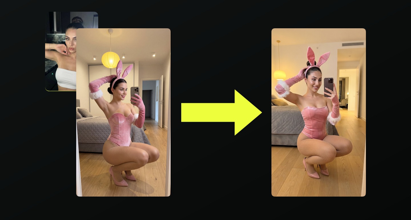 Lily remix walkthrough for Pink Velvet Bunny Costume Bedroom Mirror Selfie