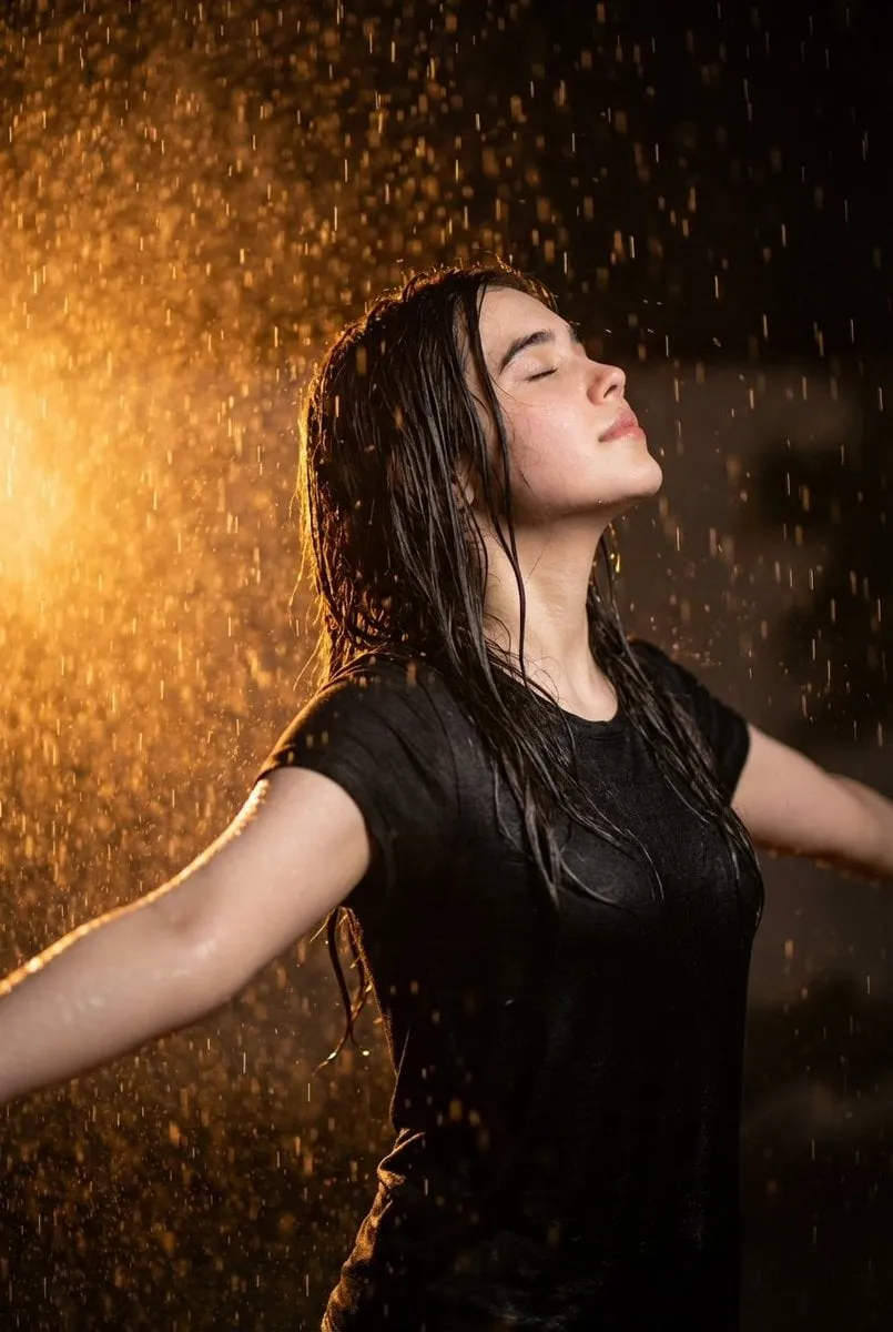 Standing In Heavy Rain At Night