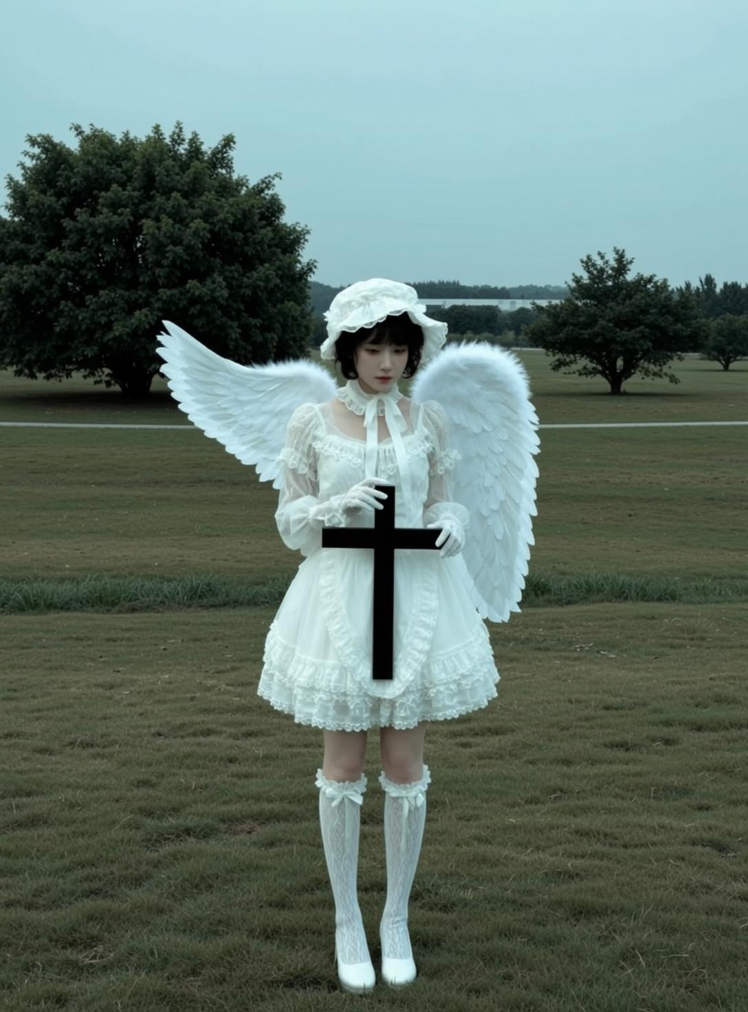 White Angel Wings Portrait