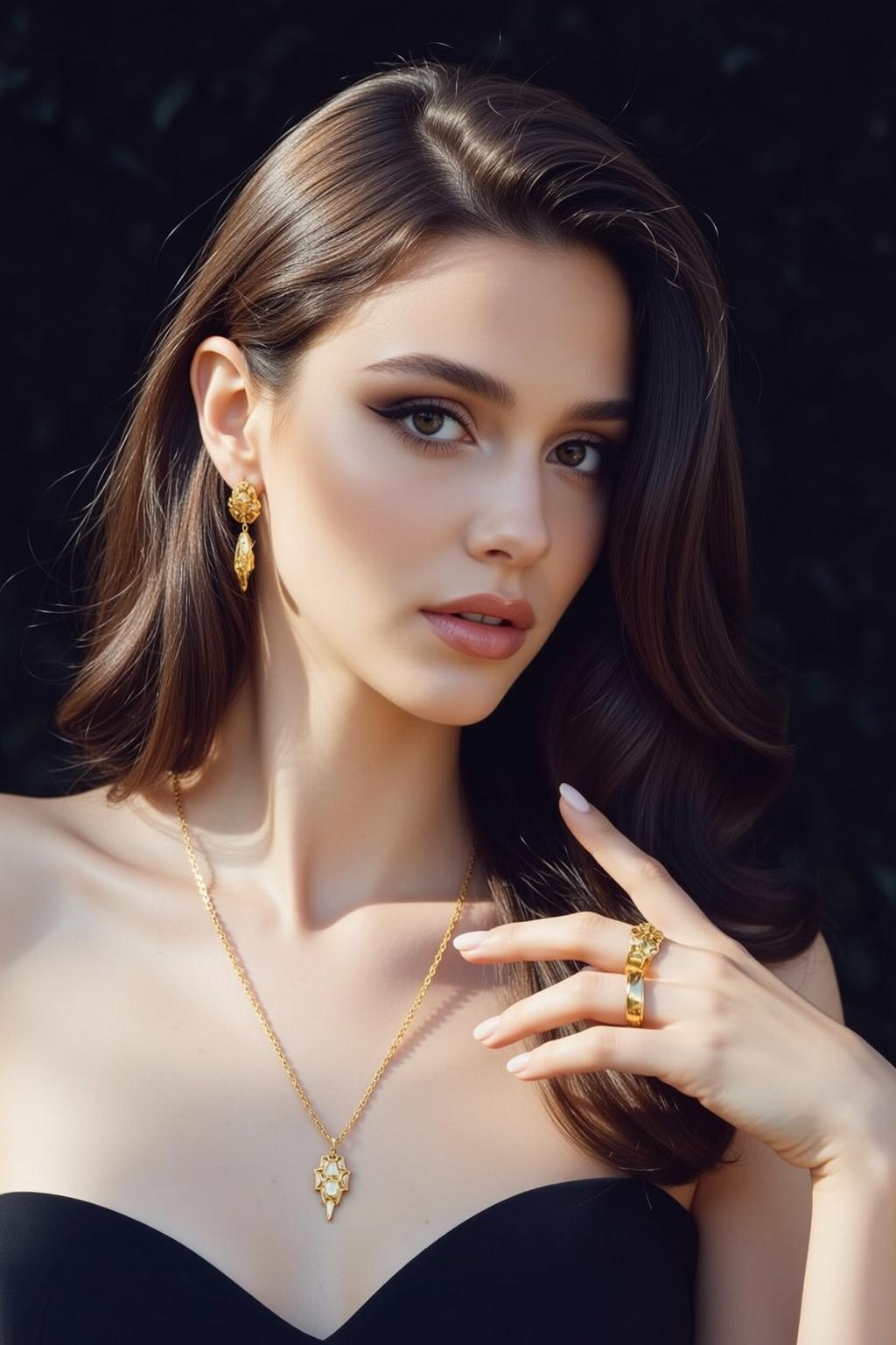 Hair Salon Young Long Wavy Dark Brown