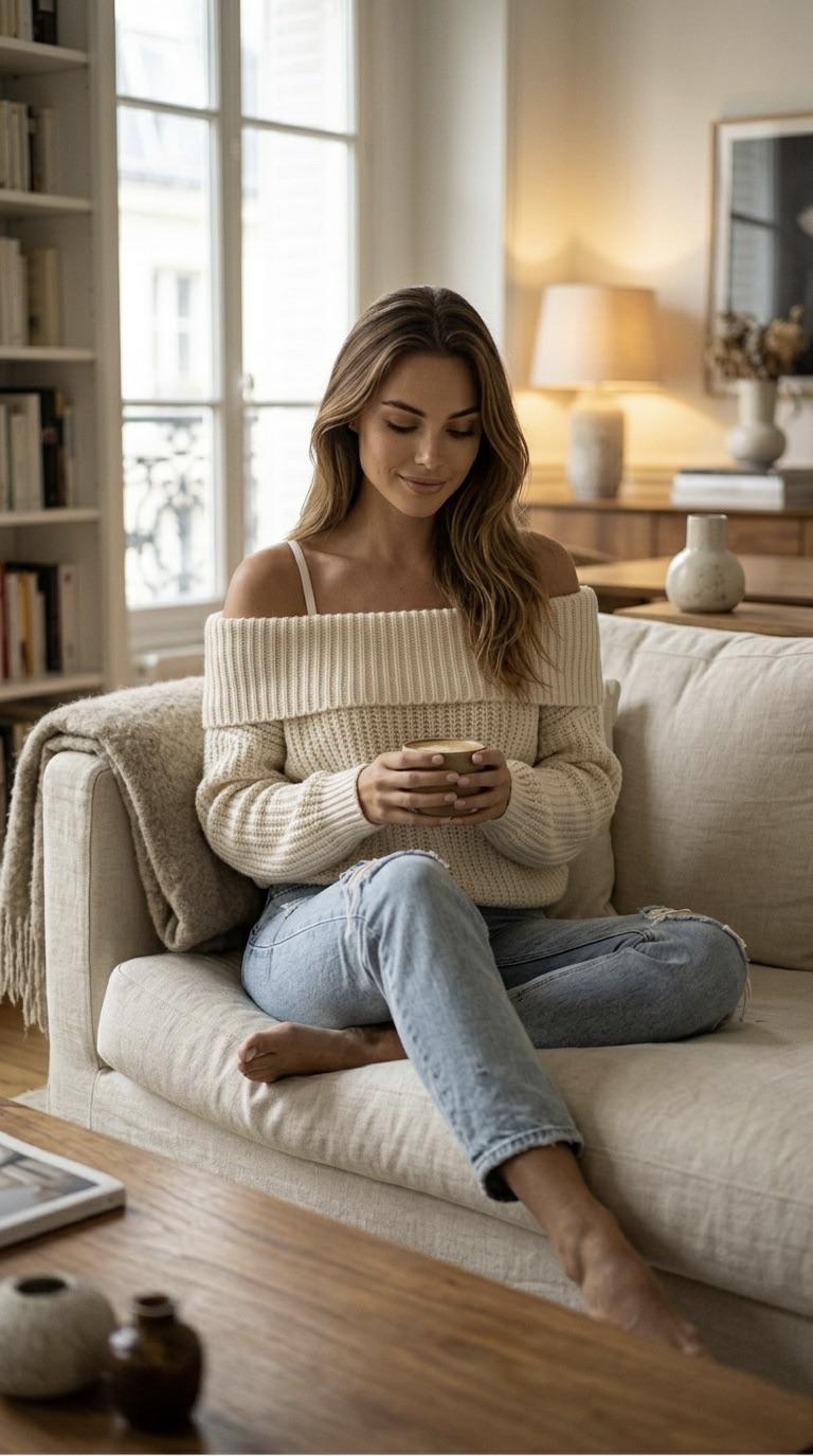 Cream Colored In Linen Sofa