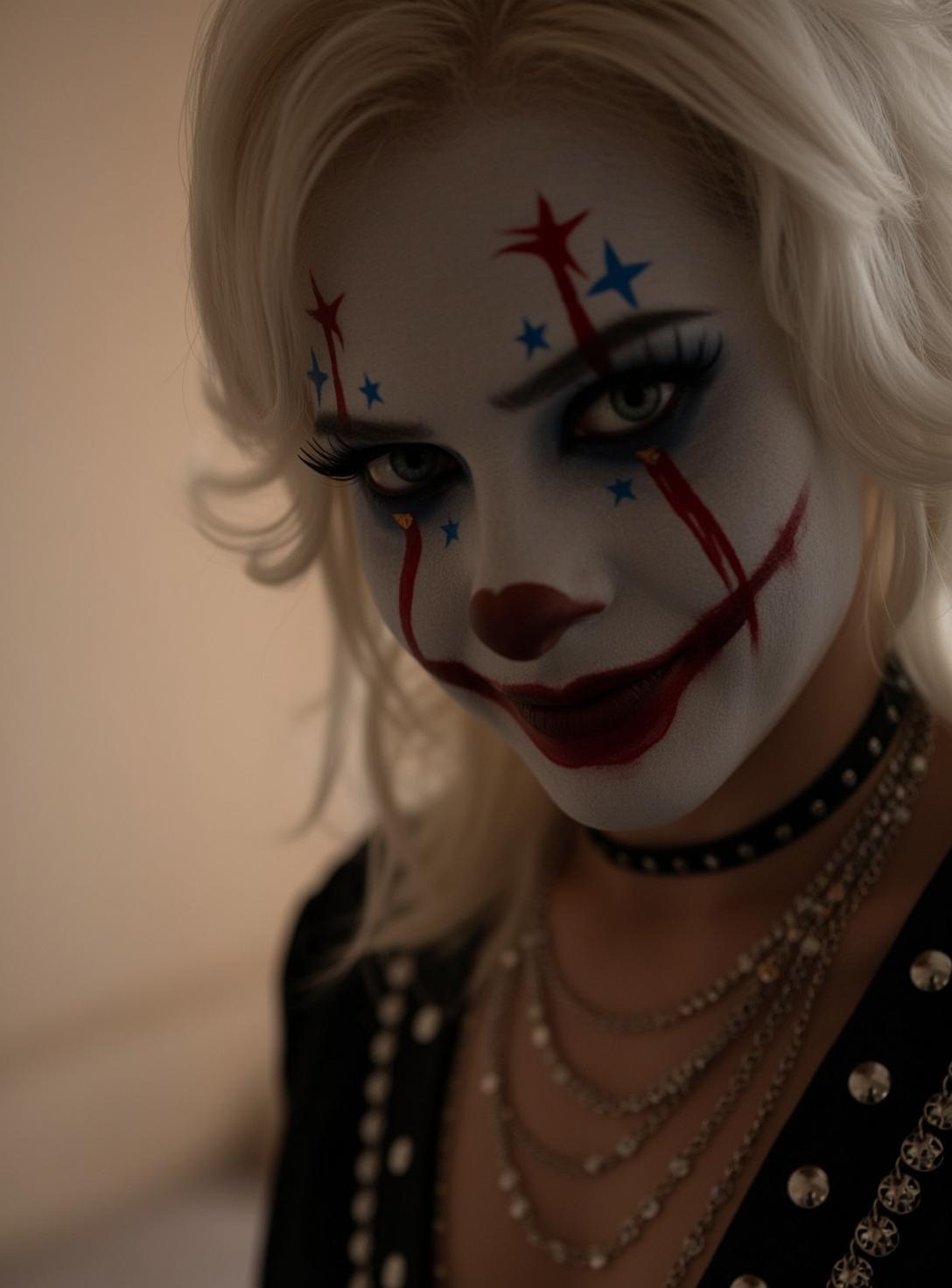 Cinematic Clown Makeup Portrait