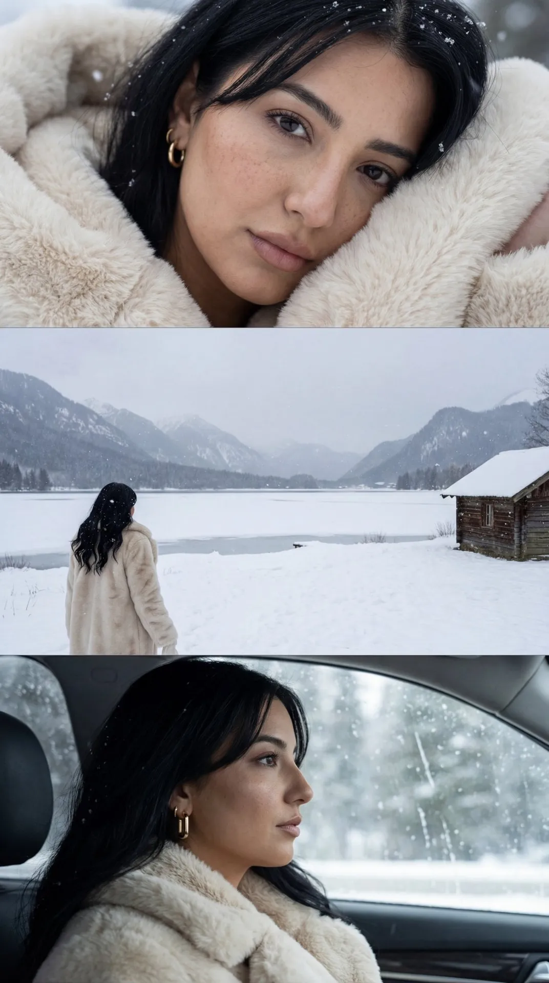 Cool Winter Cinematic Editorial Triptych