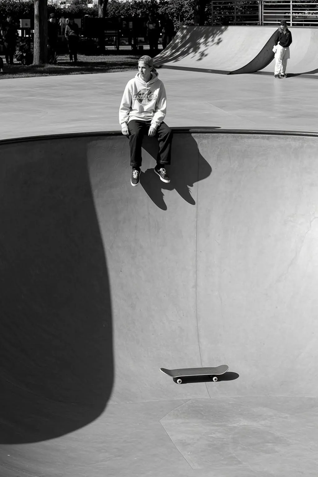 Skate Park Black And White Cinematic Young Man