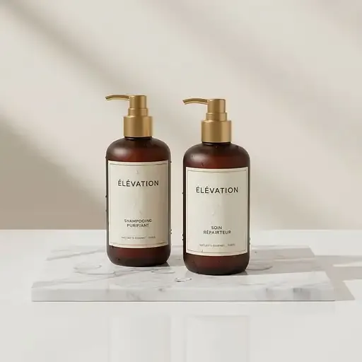 High-end Studio Photograph Premium Hair Care Products Shampoo And Conditioner
