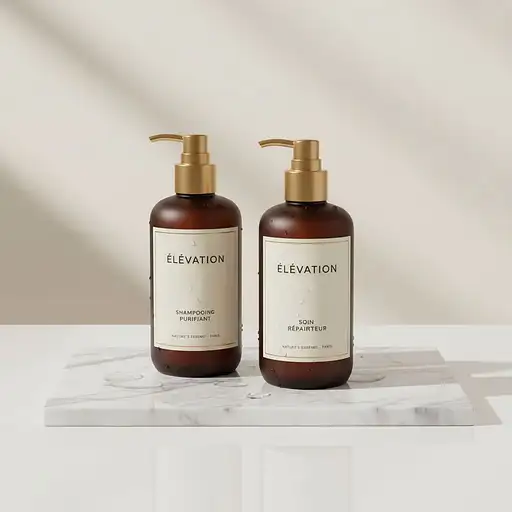 High-end Studio Photograph Premium Hair Care Products Shampoo And Conditioner