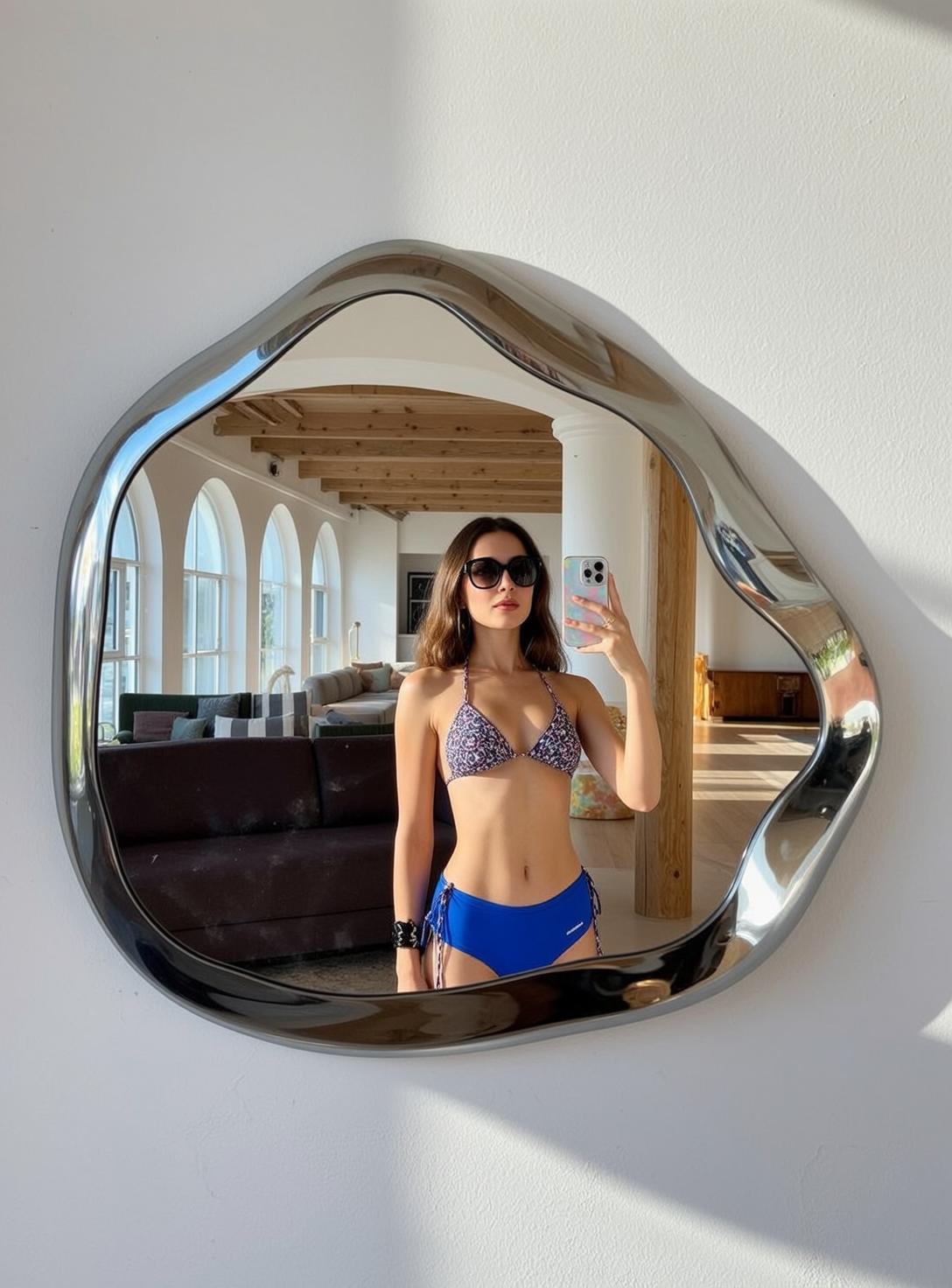 Blue Bikini Mirror Selfie