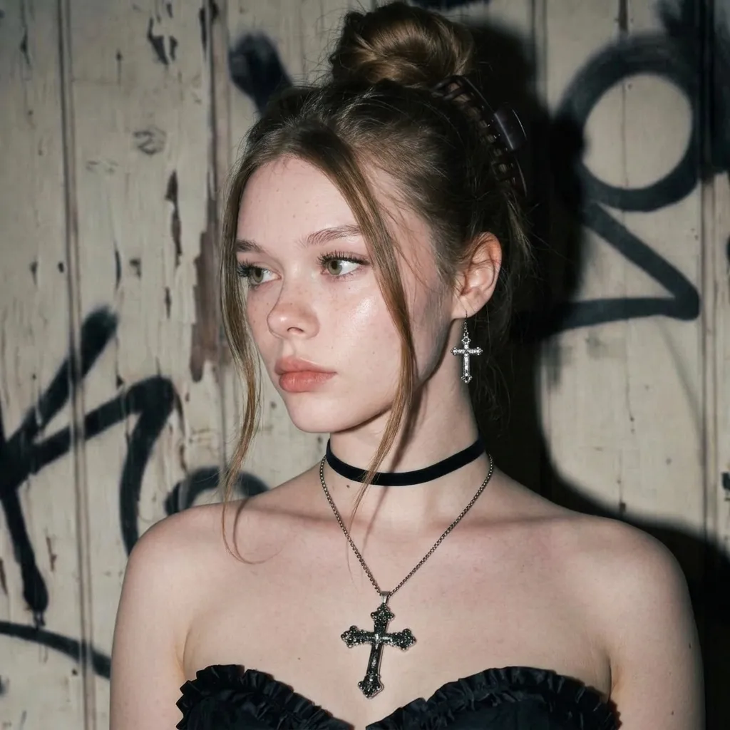 Earrings And Necklace By A Wall