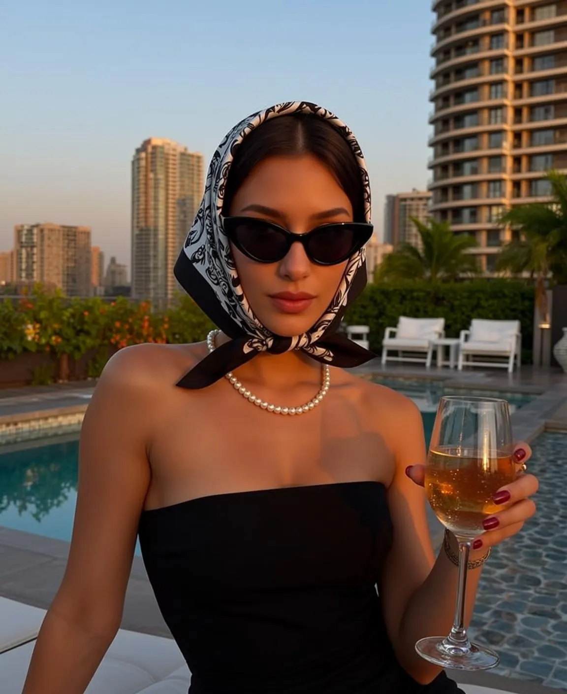 Glossy Cat Eye Sunglasses In An Angled Portrait