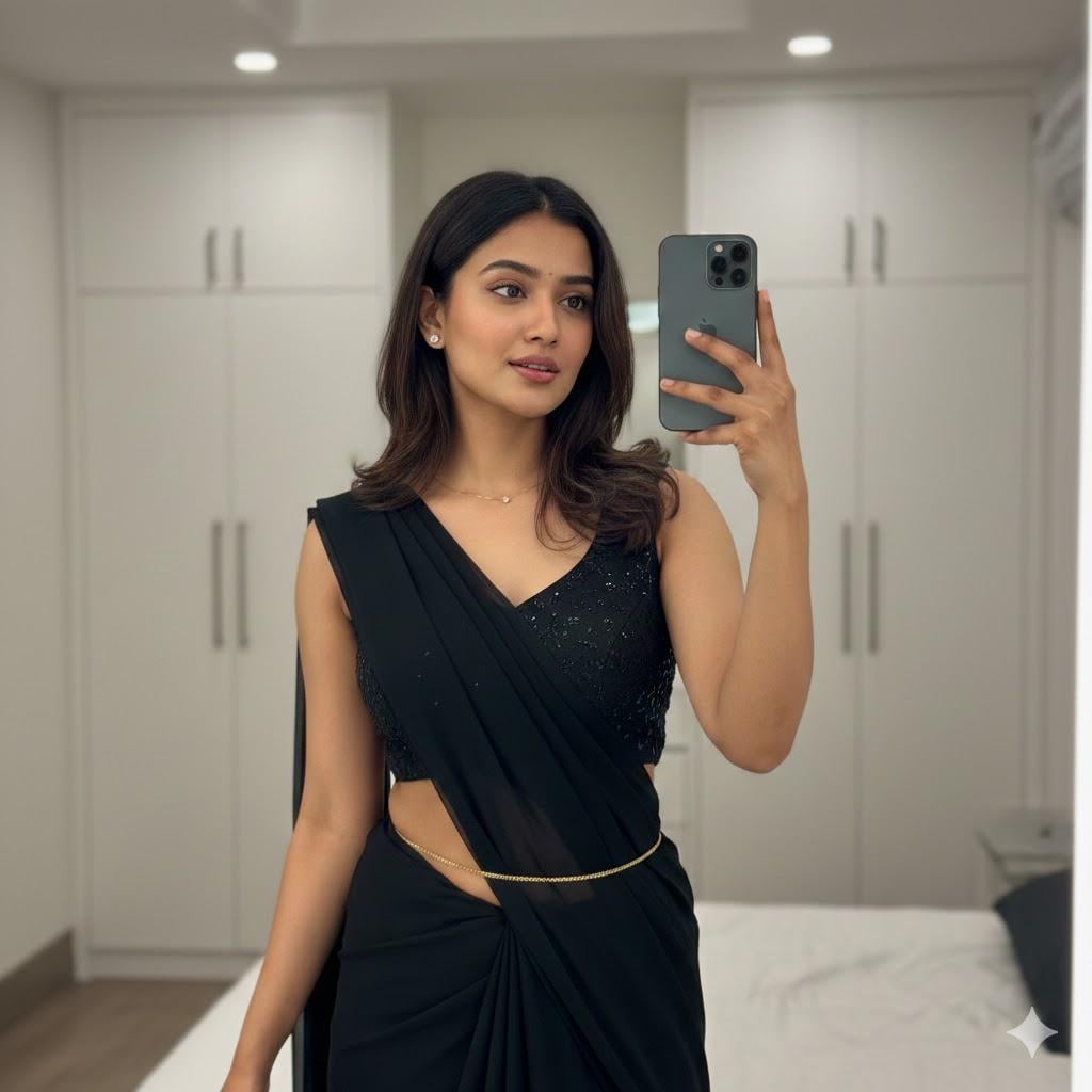 Black Sleeveless Blouse Intricate Beading And Black In Mirror