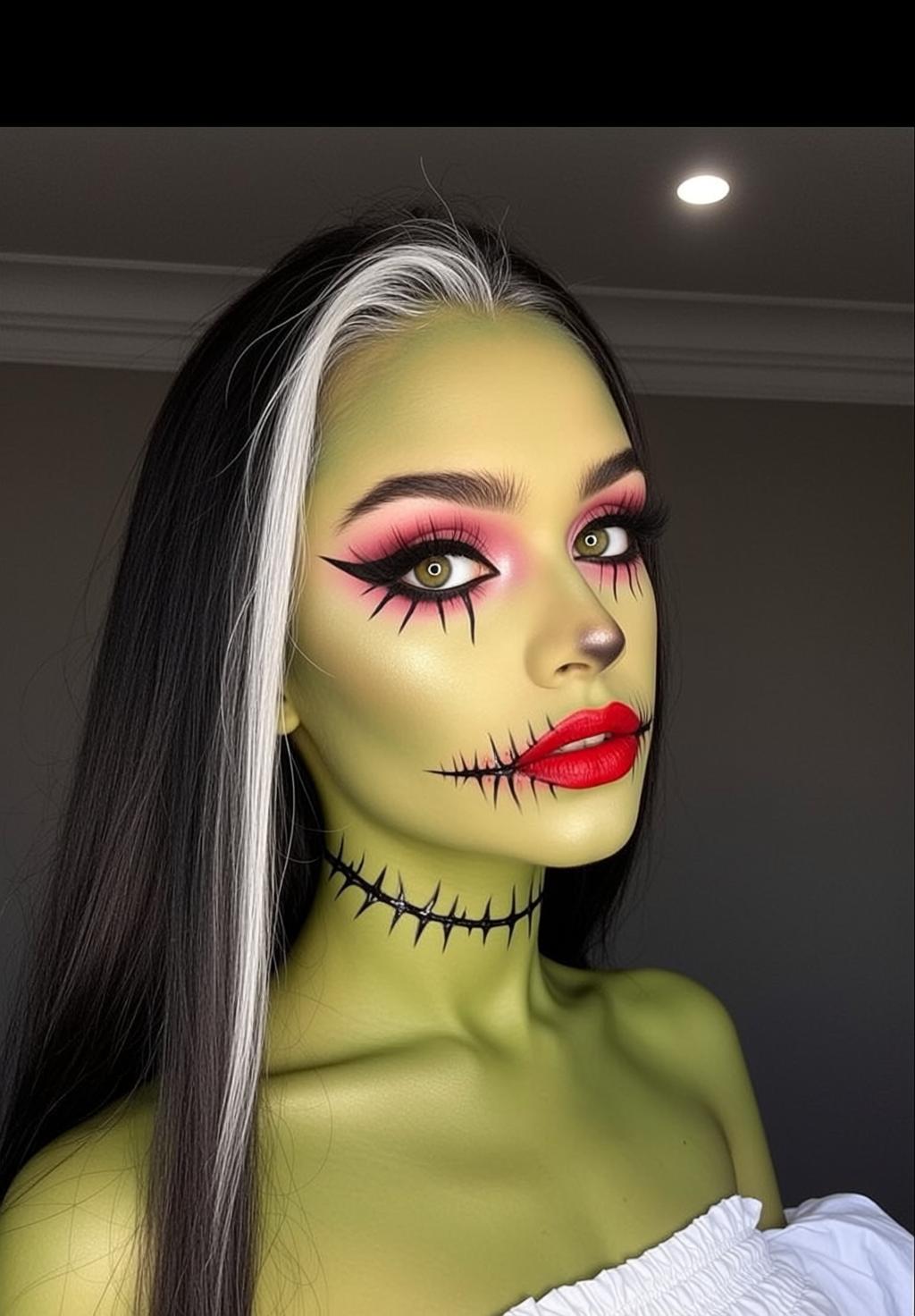 Stitched Halloween Makeup Portrait