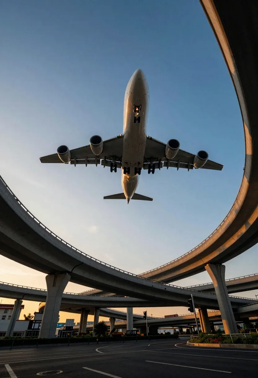 Massive White Passenger Jet Descends With Landing Gear Deployed Against