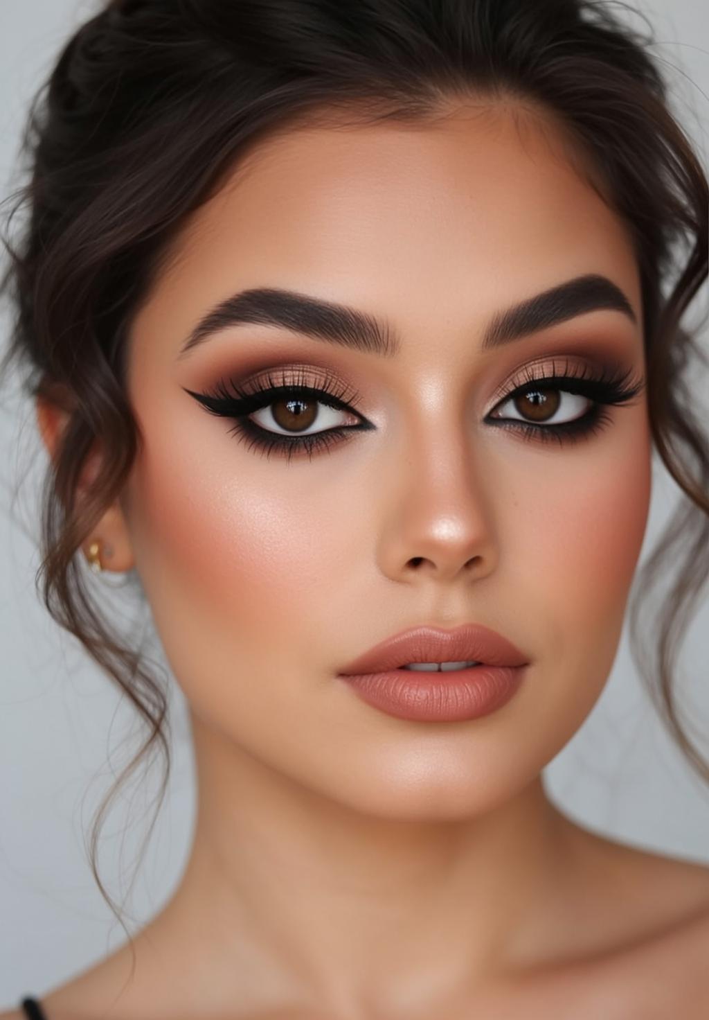 Glamorous Studio Portrait Dark Hair Updo