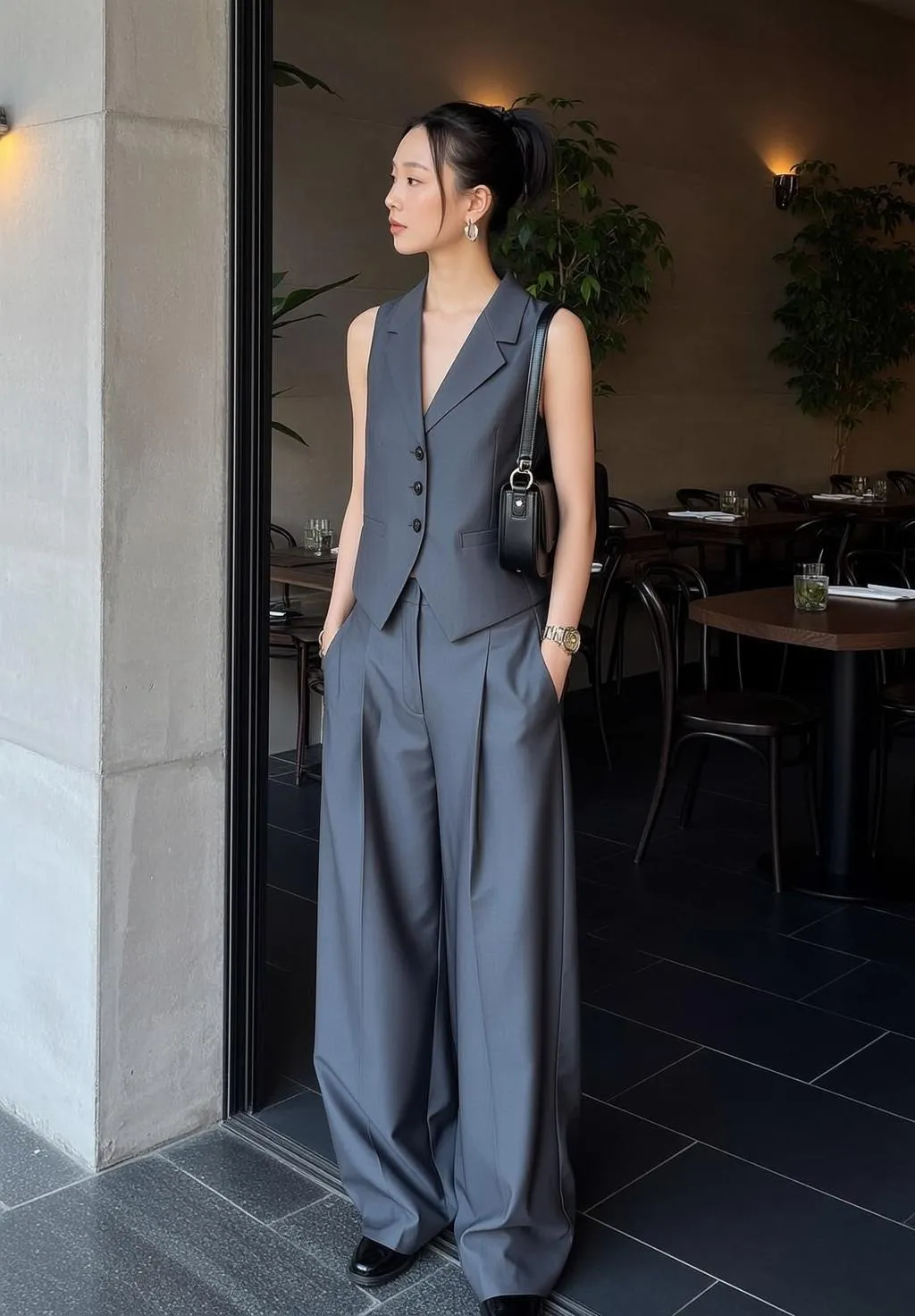 Earrings And Wristwatch At A Restaurant
