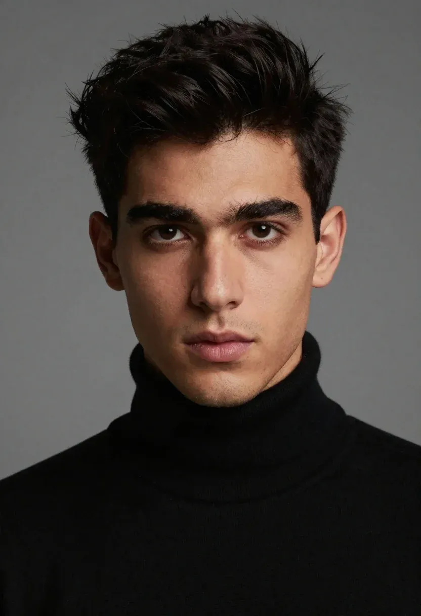 High-resolution Studio Portrait Handsome Young Man Against Smooth Neutral Gray