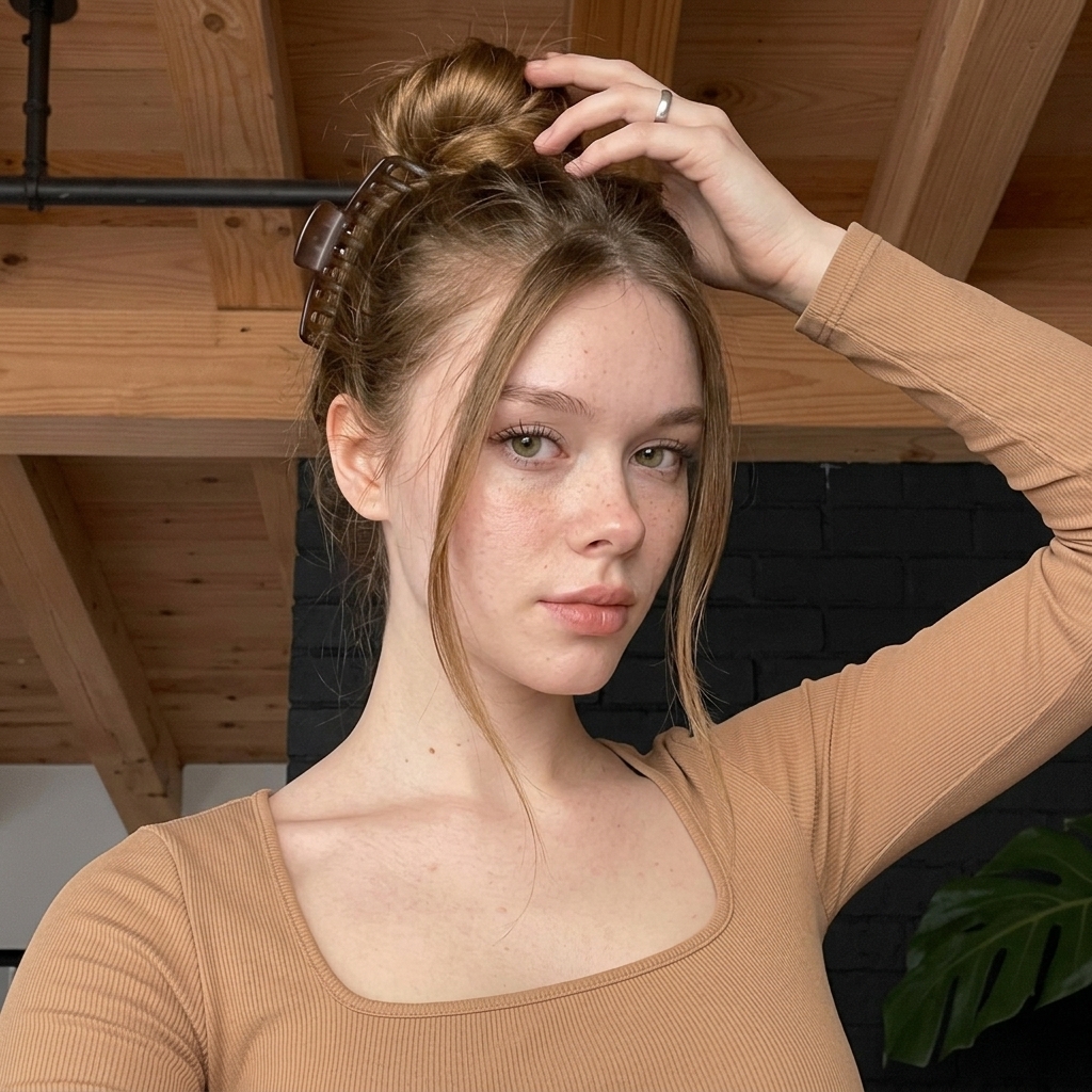 Long Sleeved In Wooden Ceiling And Dark