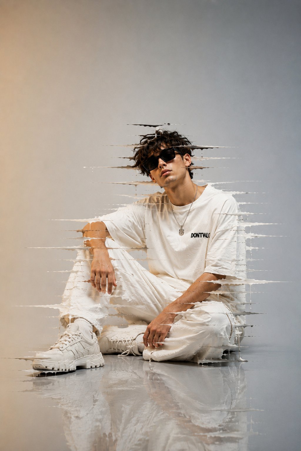 Oversized White T Shirt Remix In Glossy