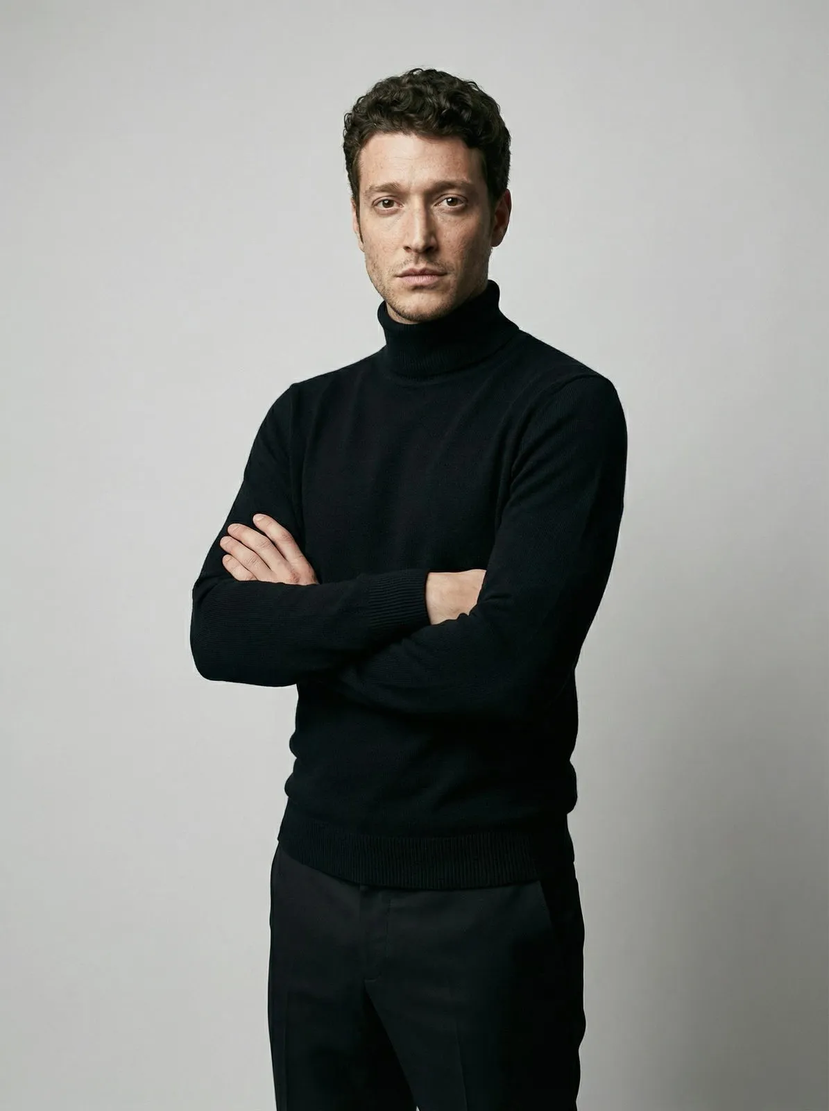 Man Black Turtleneck Studio Portrait