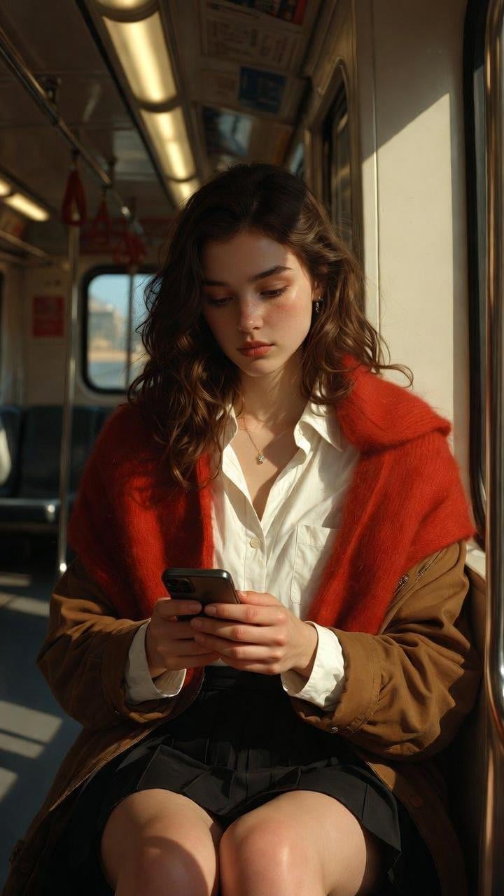 Train Morning Commute With Coffee