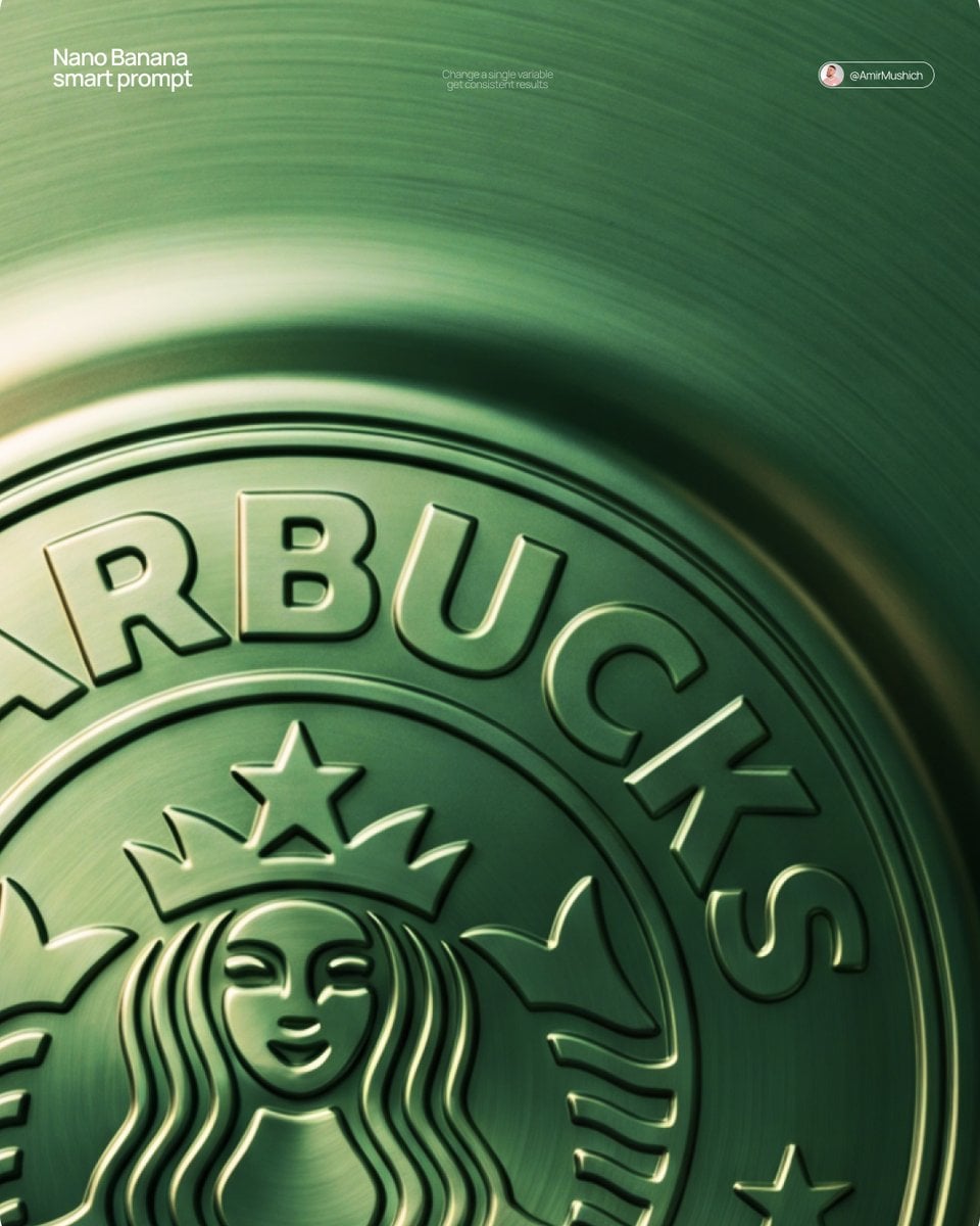 Close-up view of a raised metal logo relief stamp showcasing intricate details and textures.