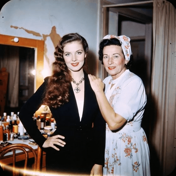 1950s Color Two Women Dressing Room Vintage Style