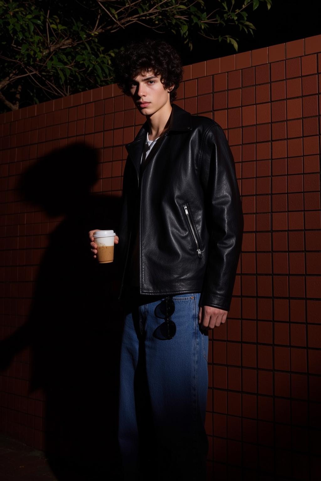 Young Dark Curly Hair Fair Skin White