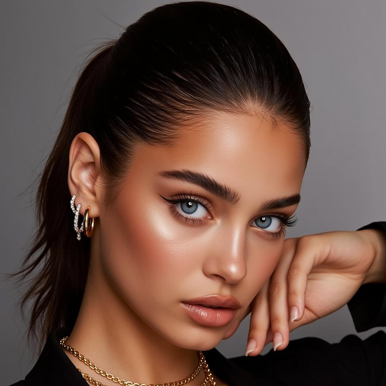 Black Blazer Gold Chain Portrait