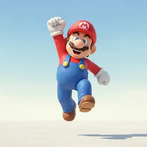 Trendy Toy Clay Texture Jumping Super Mario Raised Fist Clean