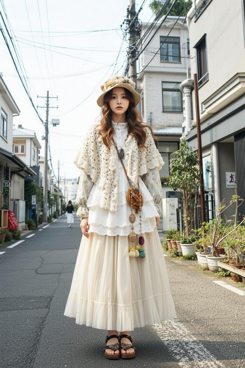 Crochet Shawl Street Portrait