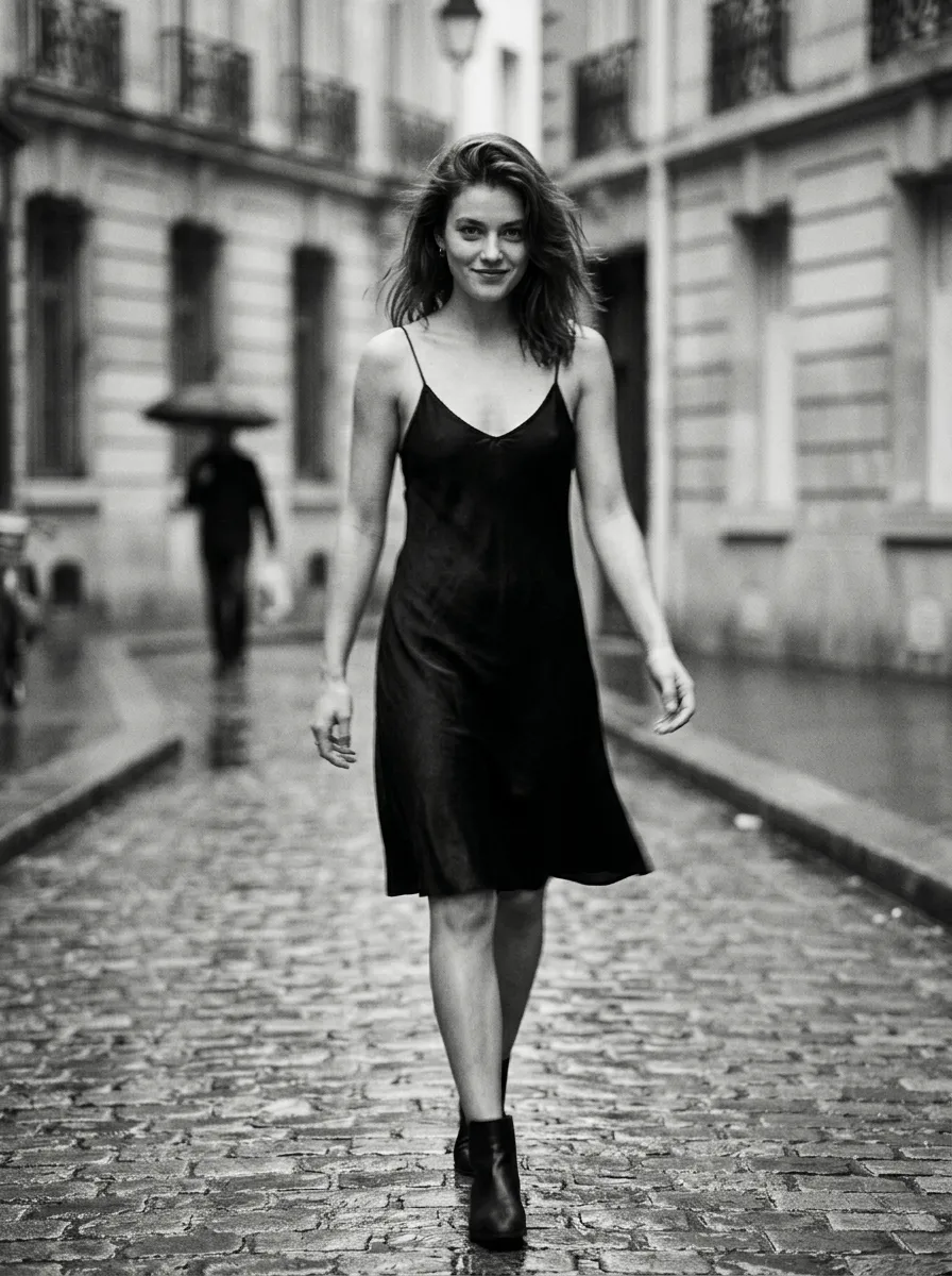 Full Length Black And White Street Photography Walking Toward Camera