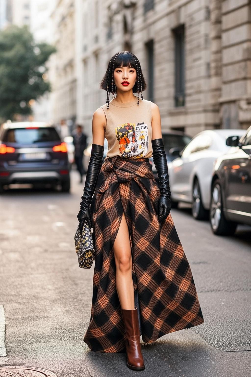 Fashion Week Young Asian Short Black Bob