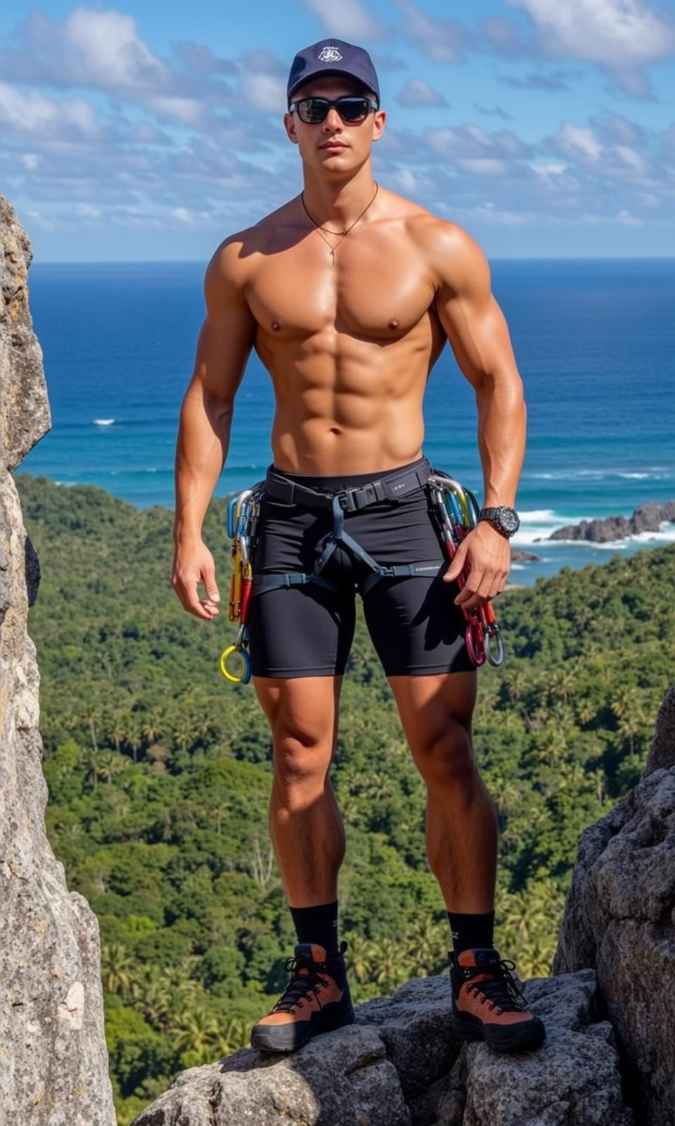 Athletic Short Brown Tanned Black Climbing Shorts