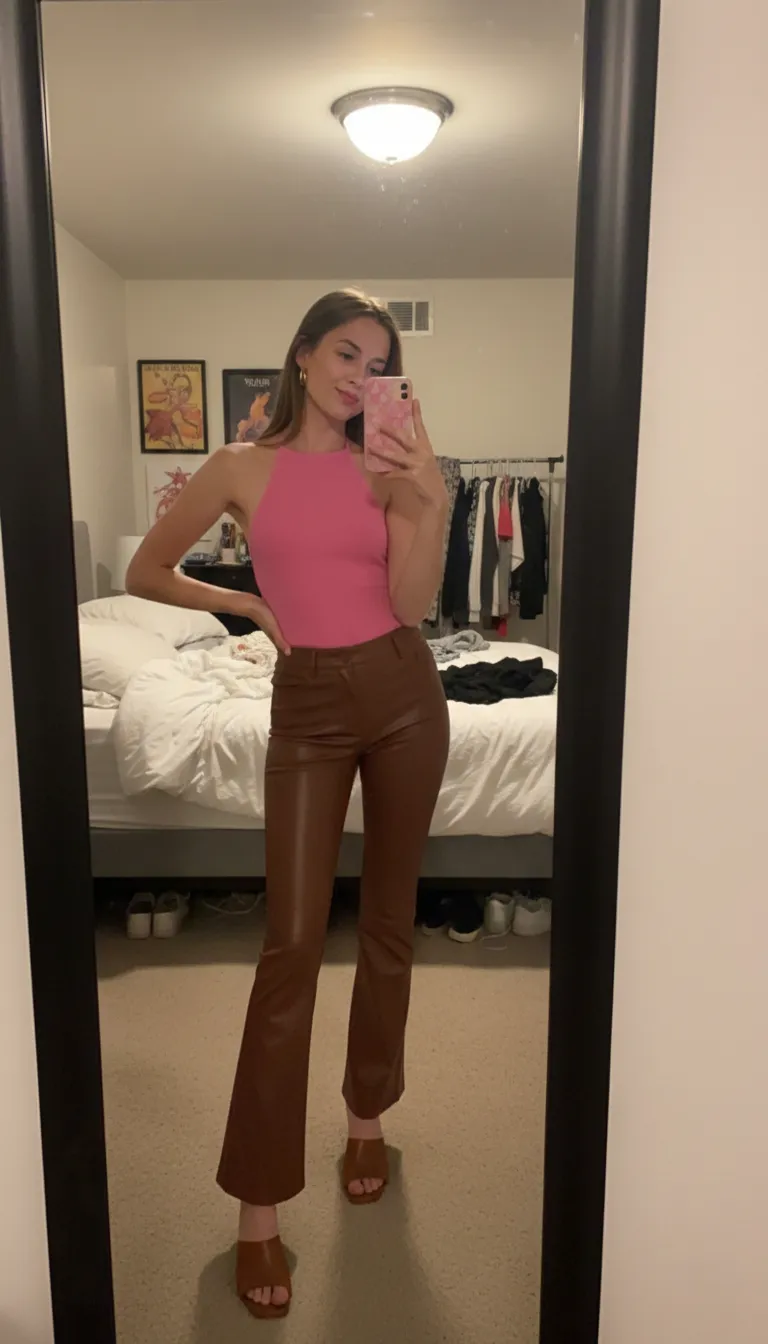 Woman Apartment Mirror Selfie Outfit