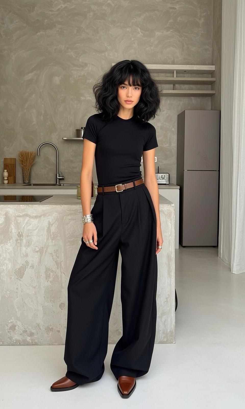 Casual Young Black Voluminous Wavy Bangs Fair