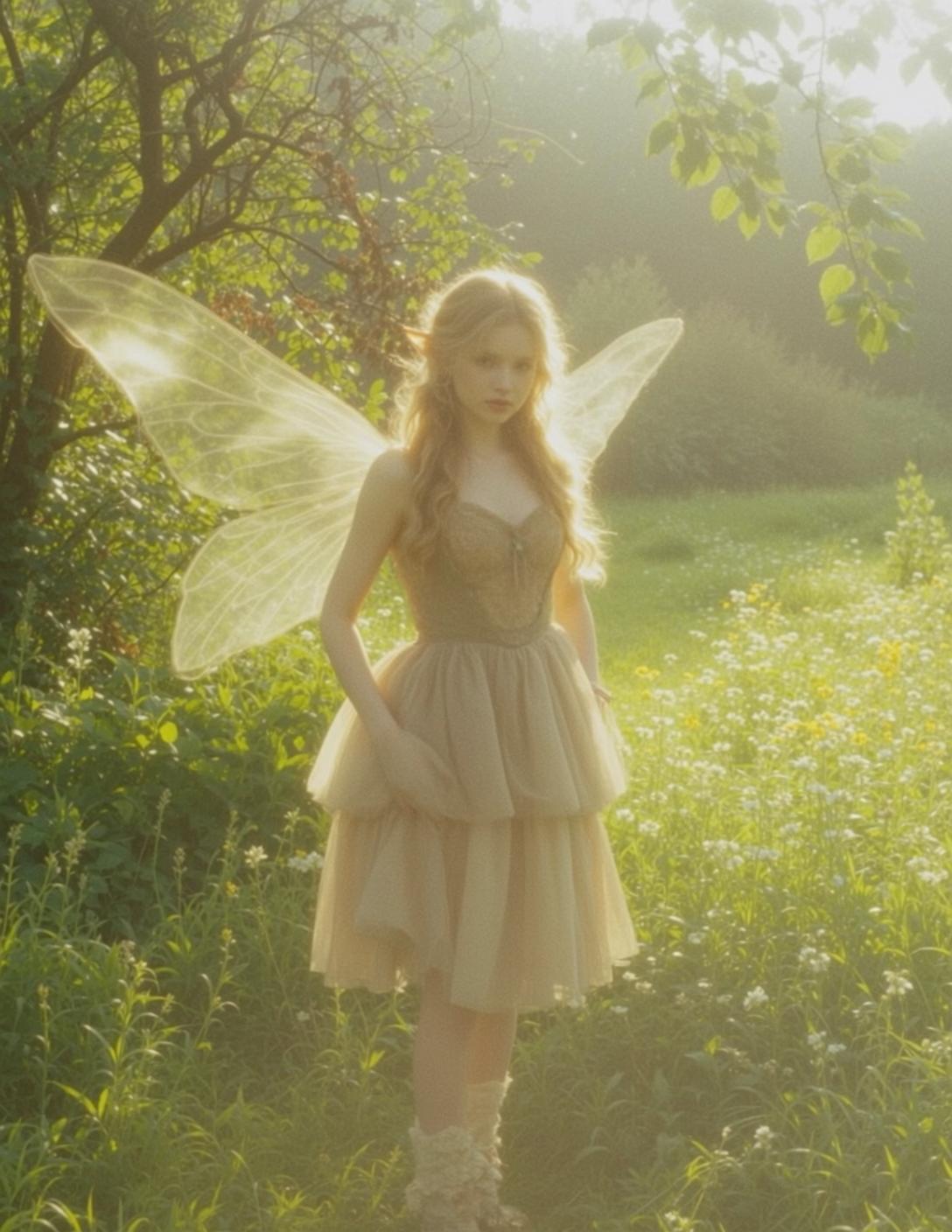 Golden Fairy Field At Sunset