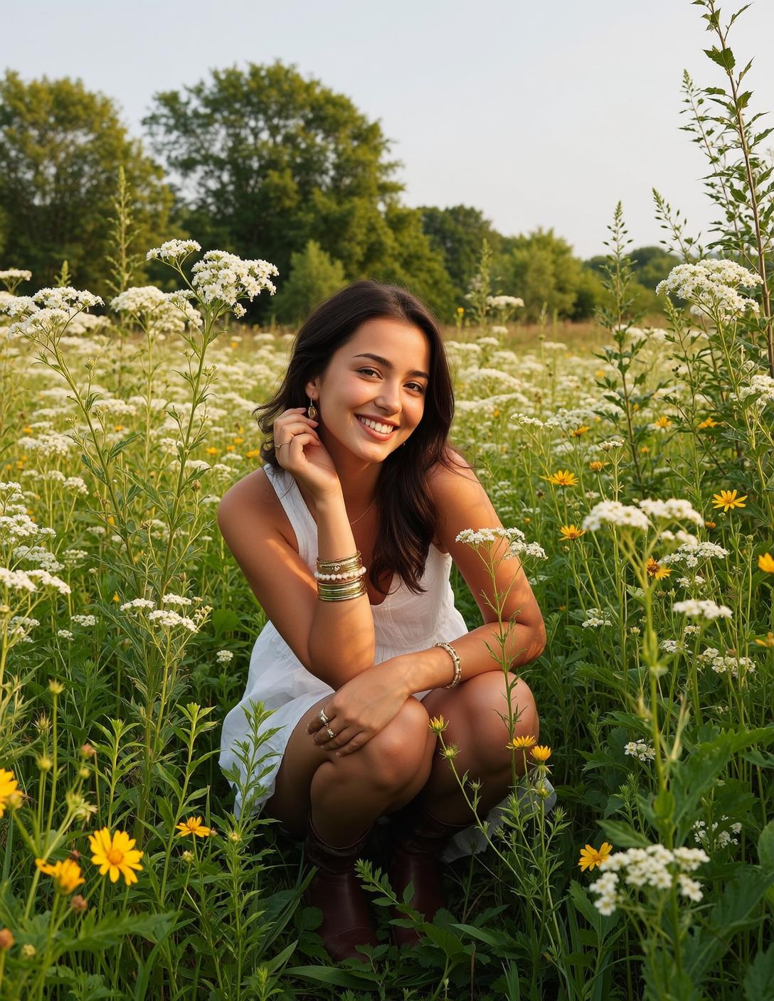 Explore Crouching Field Wildflowers Facing Bright Genuine