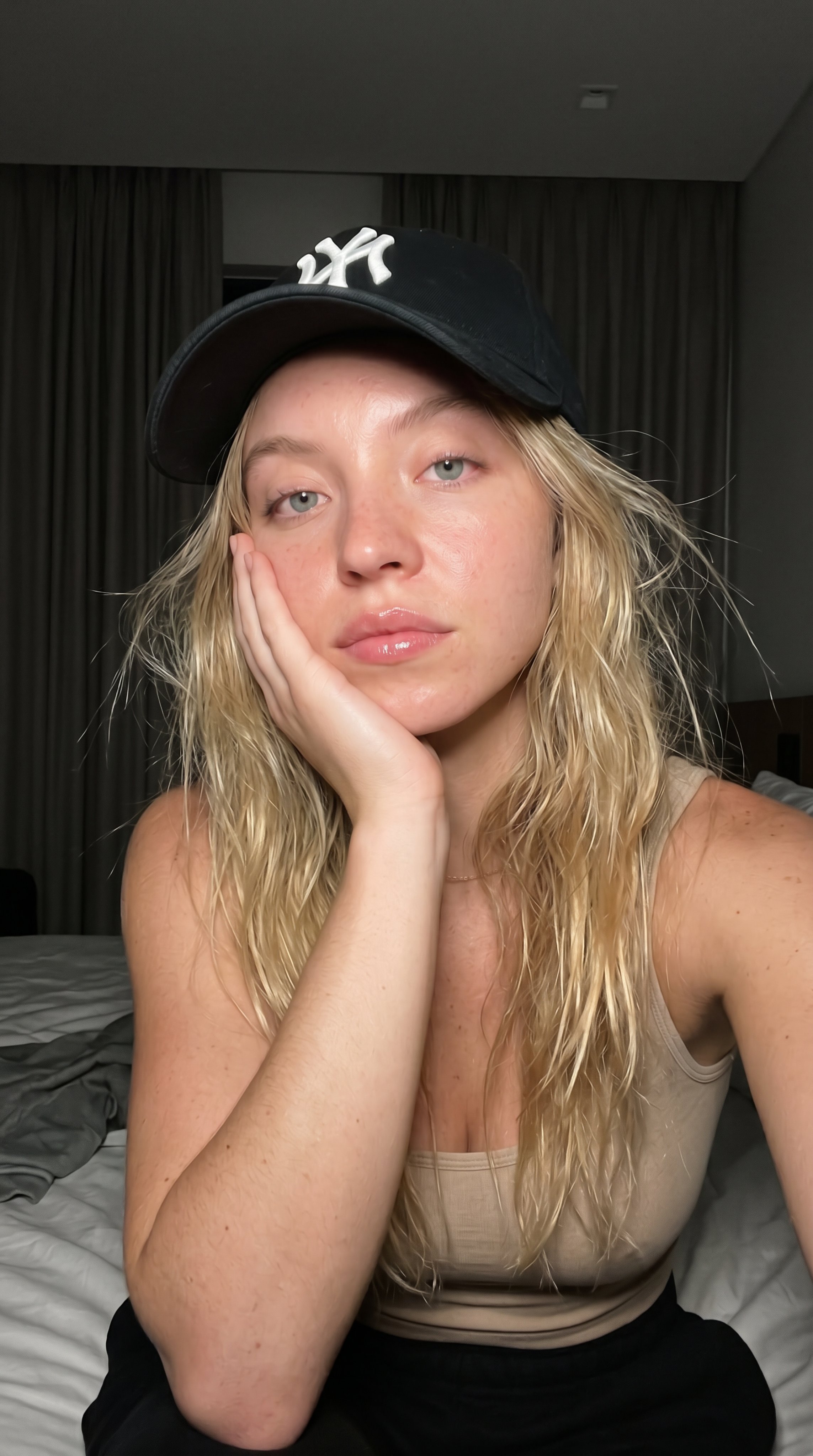 Bedroom Flash Selfie Relaxed Gaze Iphone 15 Pro