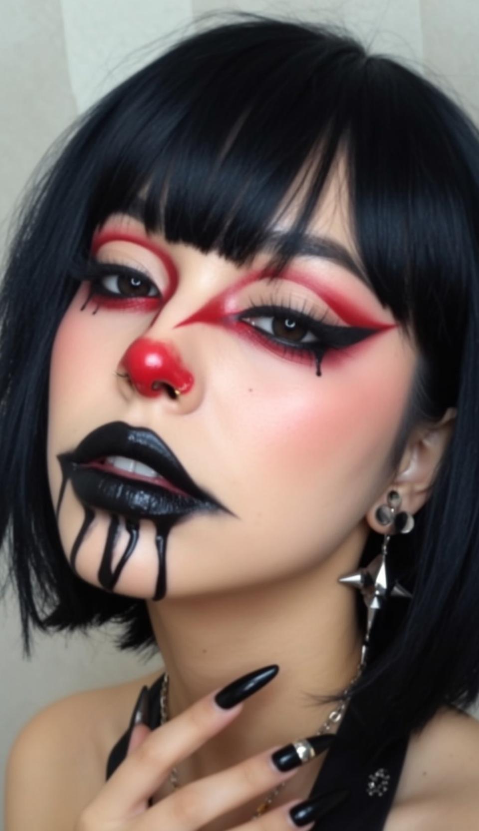 Halloween Makeup Young Short Black Bob Bangs