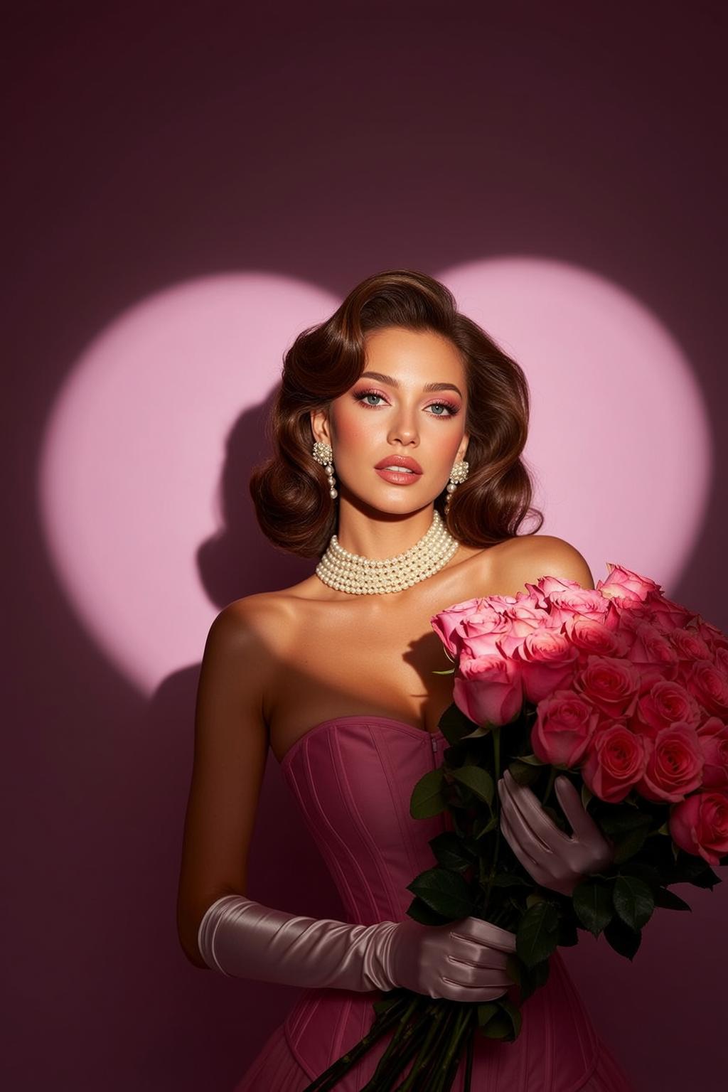 Pink Roses Heart Spotlight