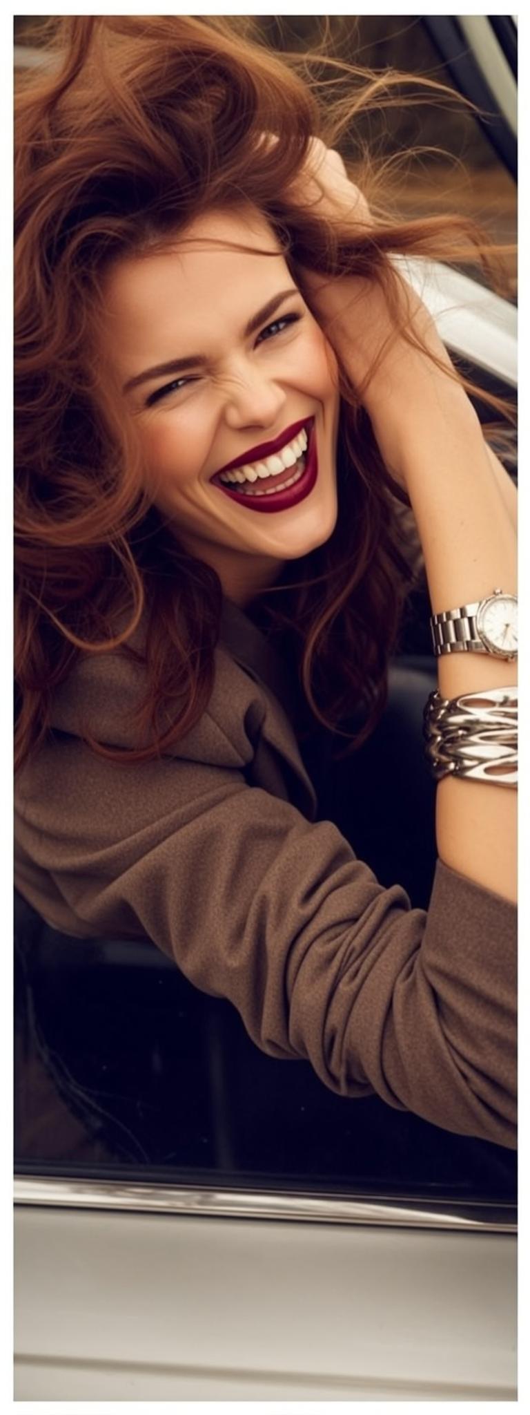 Wristwatch And Bracelets By A Car reference photo